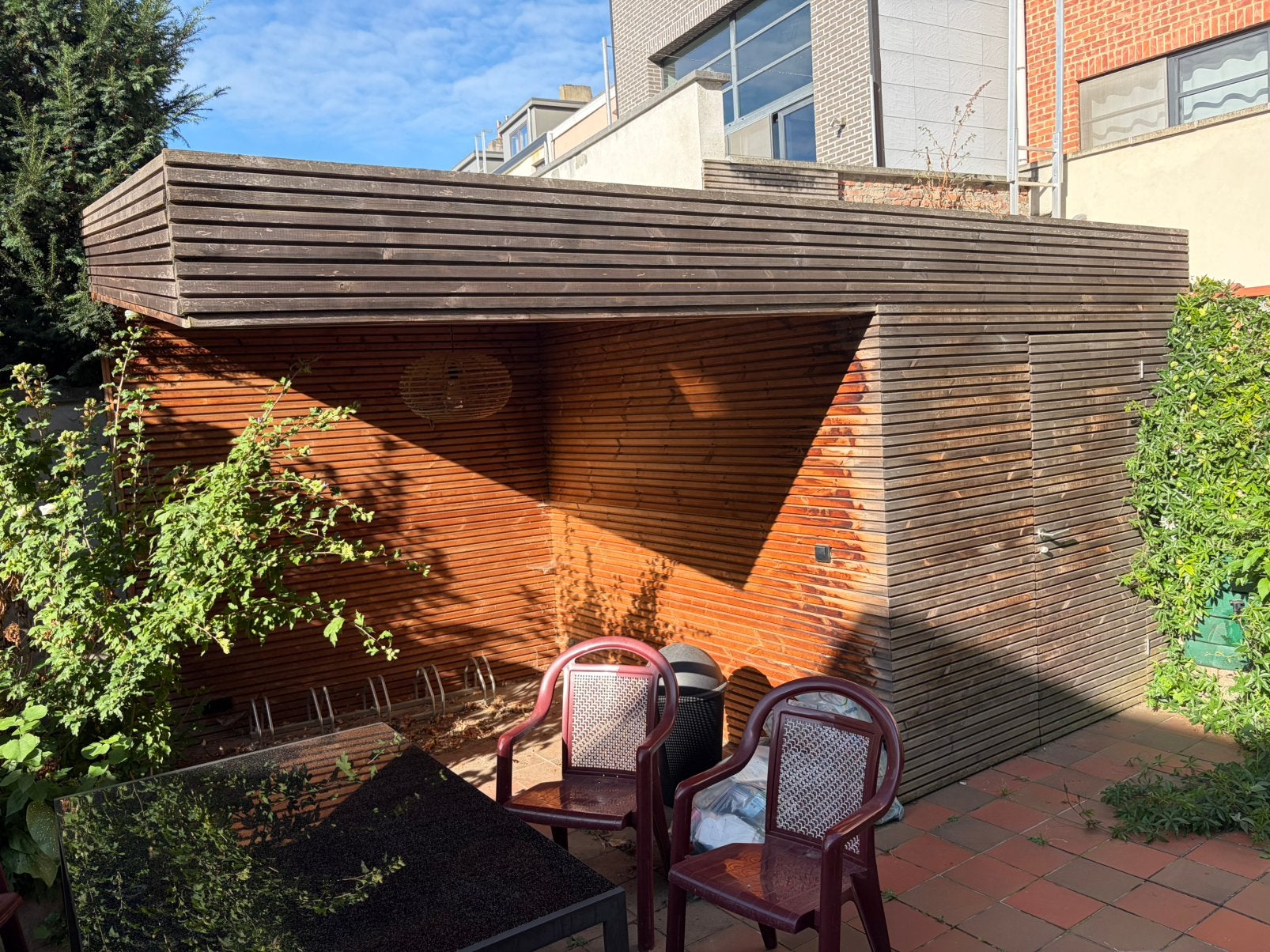 Tuinberging met terras overdekking, Enlèvement, Utilisé, Abri de jardin, Avec auvent