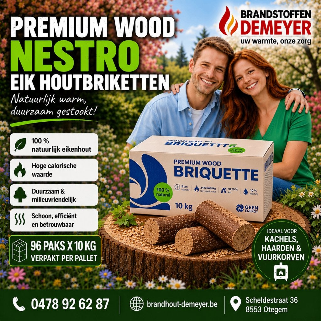 Brandhout briketten inclusief levering West&Oost-Vlaanderen, Tuin en Terras, Verzenden, Beukenhout, Blokken