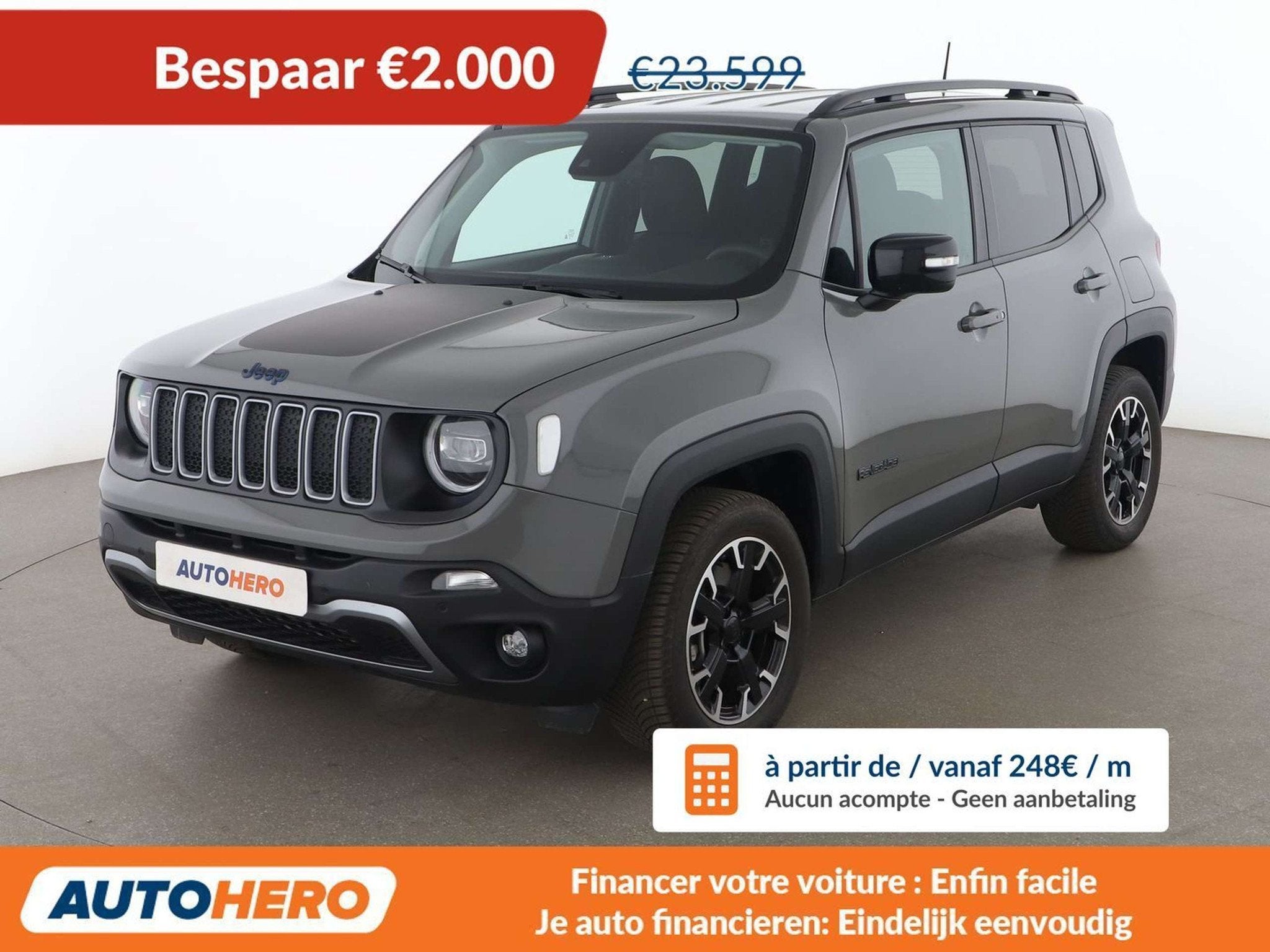 Jeep Renegade 1.3 T4 4xe Plug-in Hybrid Limited, Autos, Achat, Euro 6, Détection des panneaux routiers, https://public.car-pass.be/vhr/98ba348d-7349-46e6-805b-9cf8d99132c3