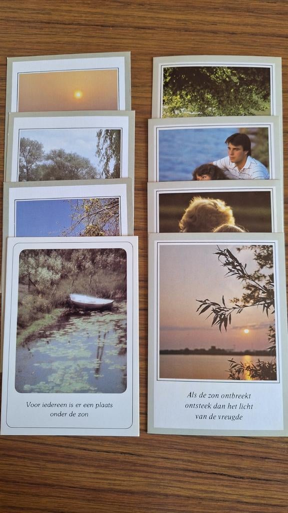 Set van 8 postkaarten met liefdes spreuken., Ophalen of Verzenden, 1960 tot 1980, Ongelopen, Overige thema's