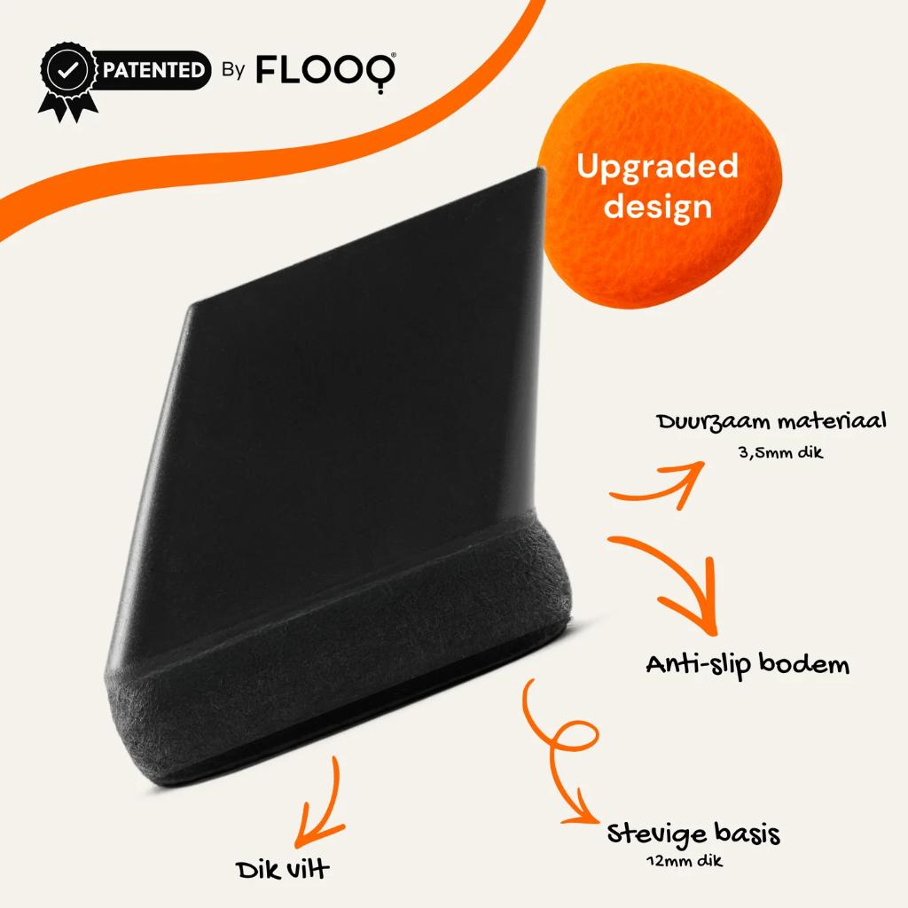 Flooq stoelpootdoppen vilt 32 stuks zwart 32 x 15 mm, Huis en Inrichting, Stoelen, Overige materialen, Zwart, Ophalen of Verzenden