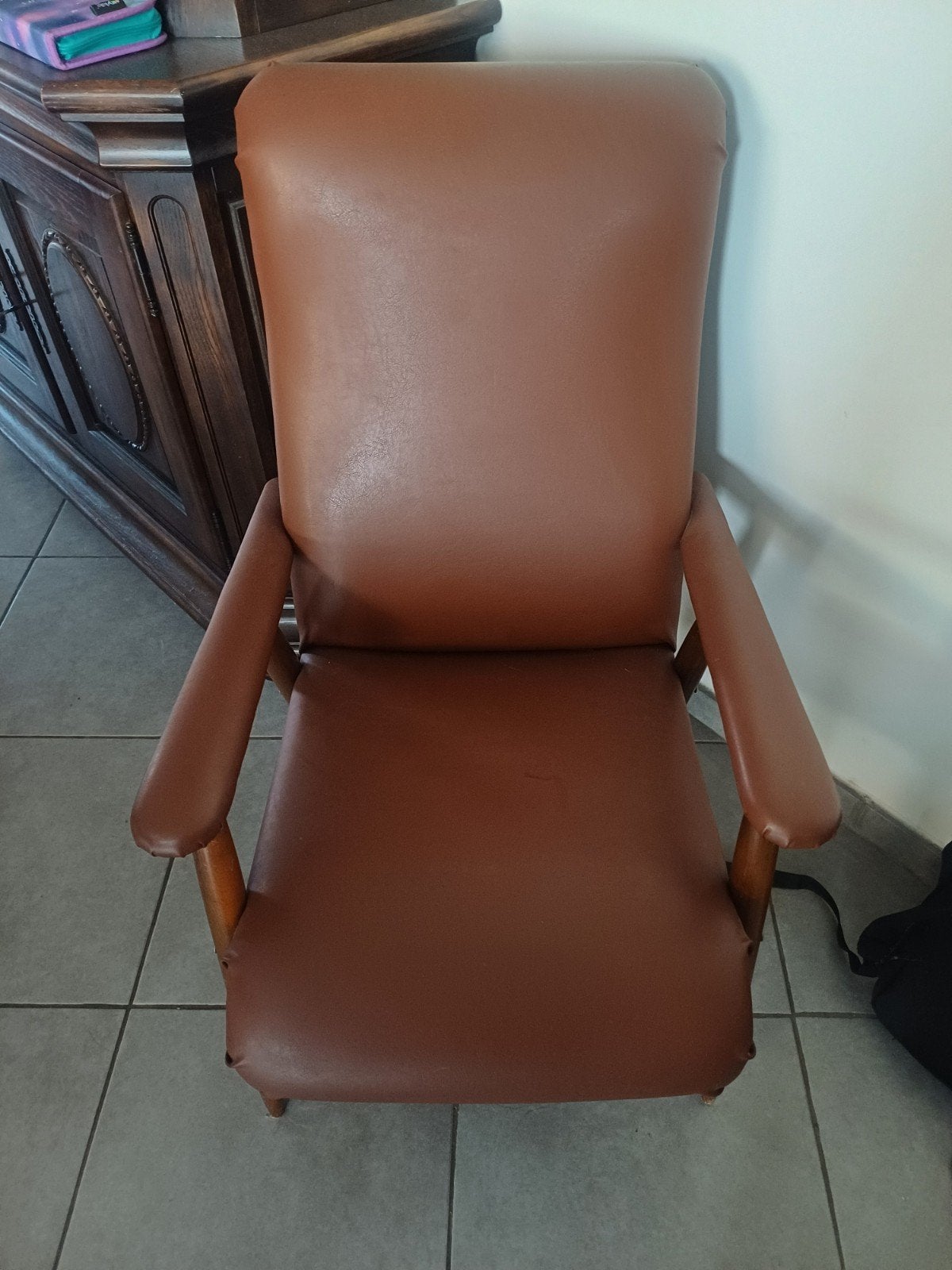 fauteuil en cuir, Ophalen, Leer