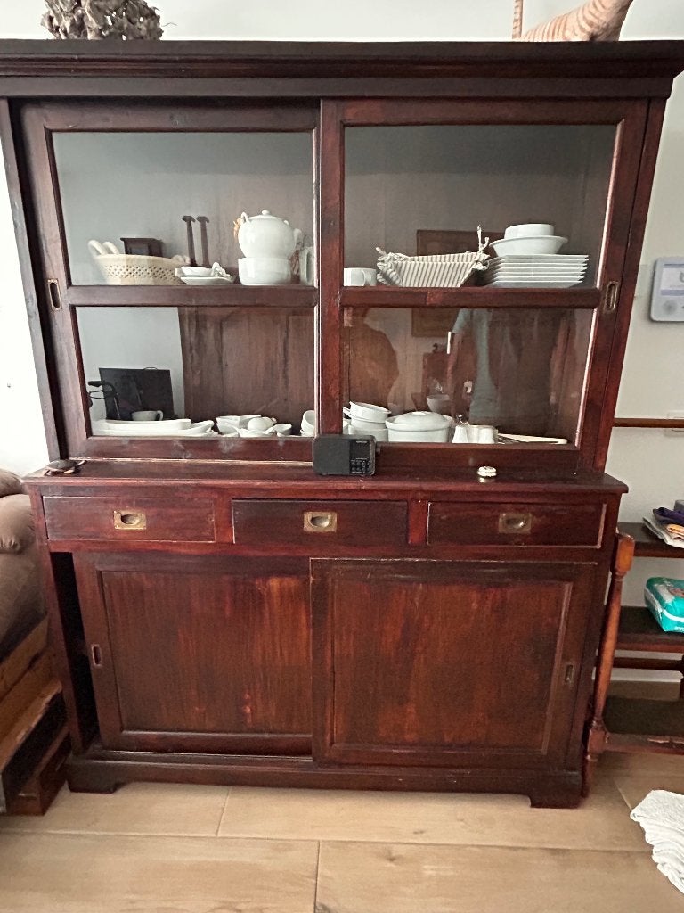 Vitrinekast, Huis en Inrichting, Ophalen, Gebruikt, 100 tot 150 cm, Koloniaal