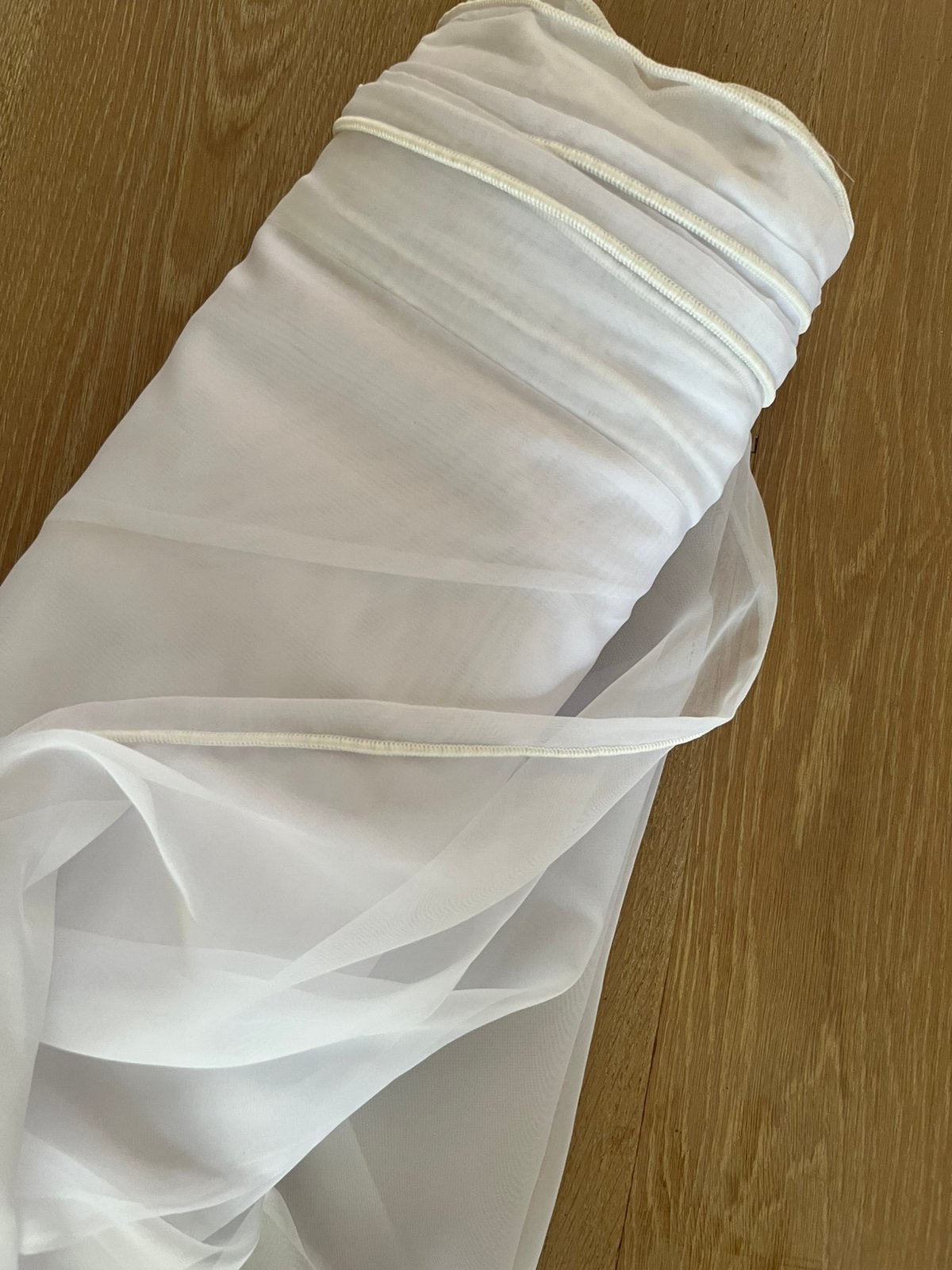 Vitrage voile met looddraad plein jour H210, 375 cm, Comme neuf, Enlèvement, Blanc