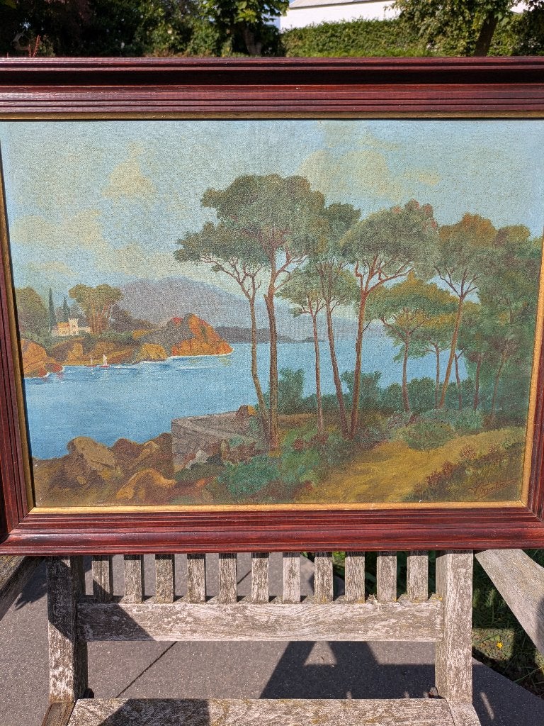 Olieverfschilderij - landschap, Ophalen, Doek, Realistisch, Gesigneerd