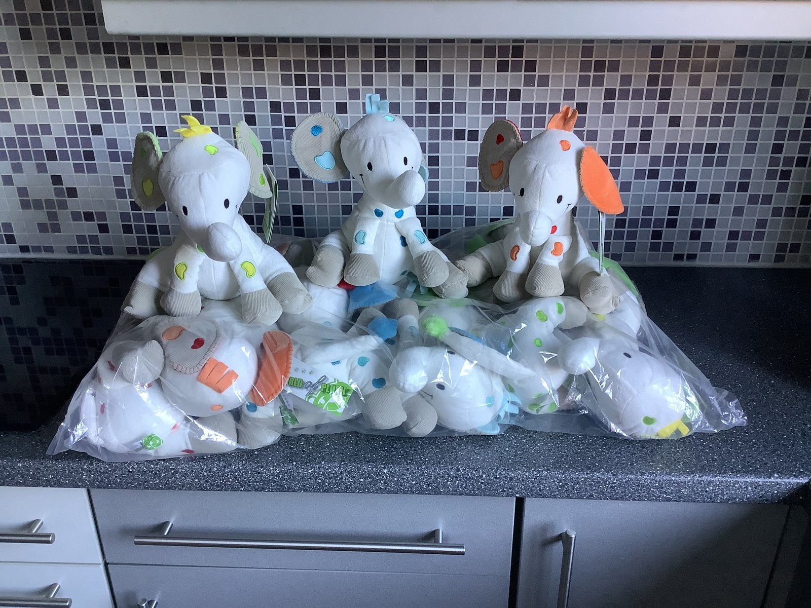 Olifantjes knuffel, Kinderen en Baby's, Ophalen, Grijs, Olifant, Middelgroot (20 tot 80 cm)
