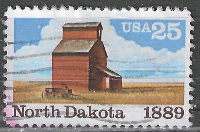 États-Unis 1989 - Yvert 1852 - Dakota du Nord (ST), Timbres & Monnaies, Envoi, Affranchi