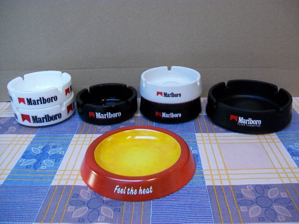 Marlboro asbak, asbakken, cendrier, ashtray, retro, vintage., Ophalen of Verzenden, Zo goed als nieuw, Asbak