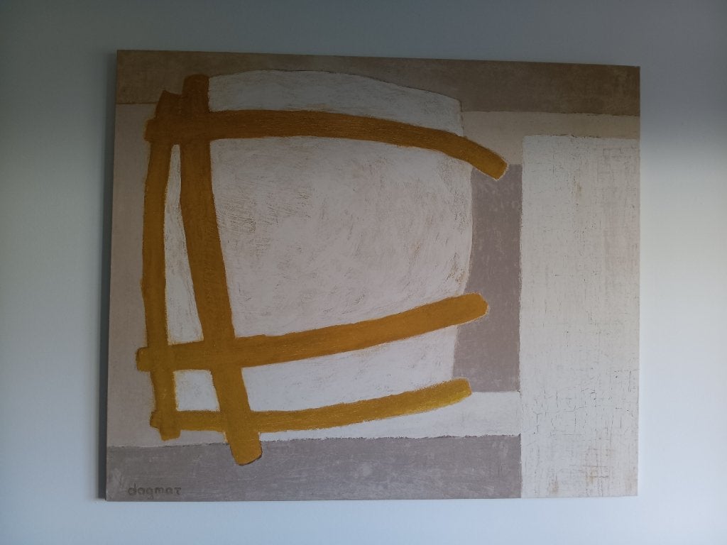 Groot gesigneerd canvas – Dagmar Heymans, Ophalen, Zo goed als nieuw, 100 tot 125 cm, Print
