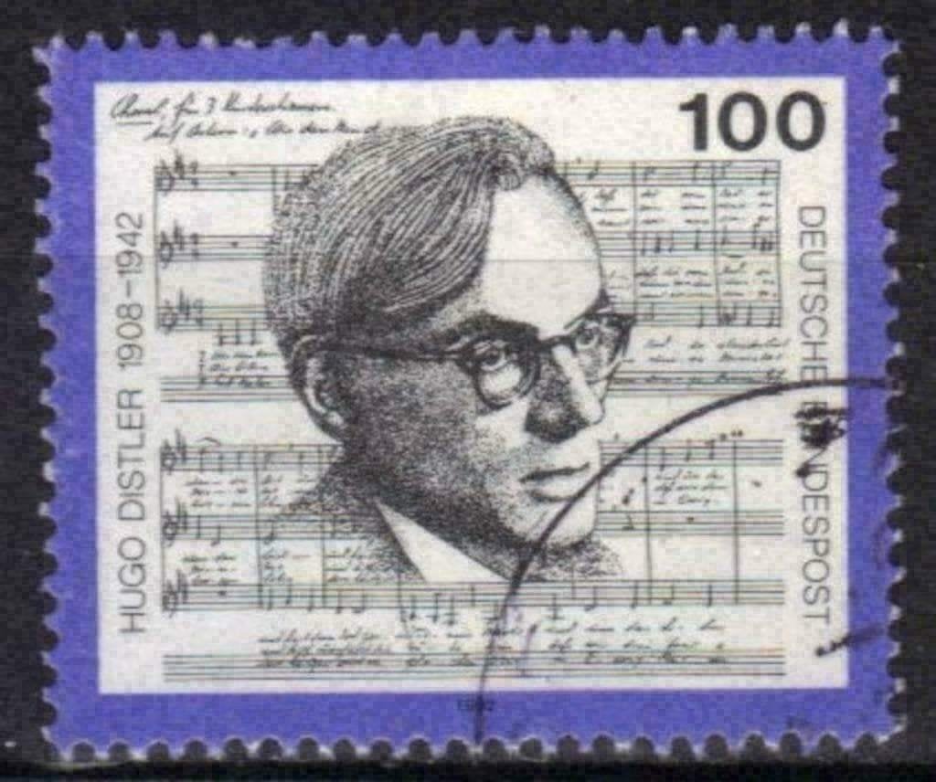 Allemagne Bundespost 1992 - Yvert 1469 - Hugo Distler (ST), Envoi, Affranchi