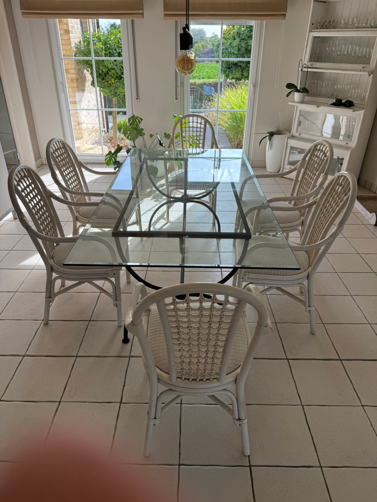 Table à manger avec plateau en verre, Enlèvement, Comme neuf