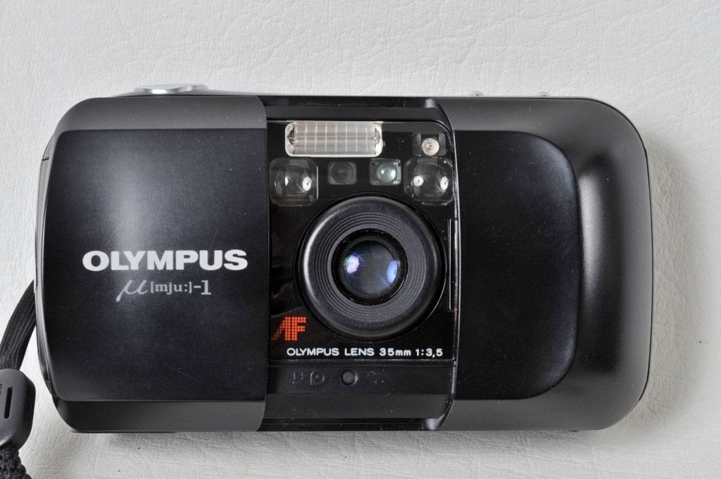 Olympus MJU-I + 35 mm 3.5 zilver + behuizing, als NIEUW, Audio, Tv en Foto, Ophalen of Verzenden, Zo goed als nieuw, Compact, Olympus