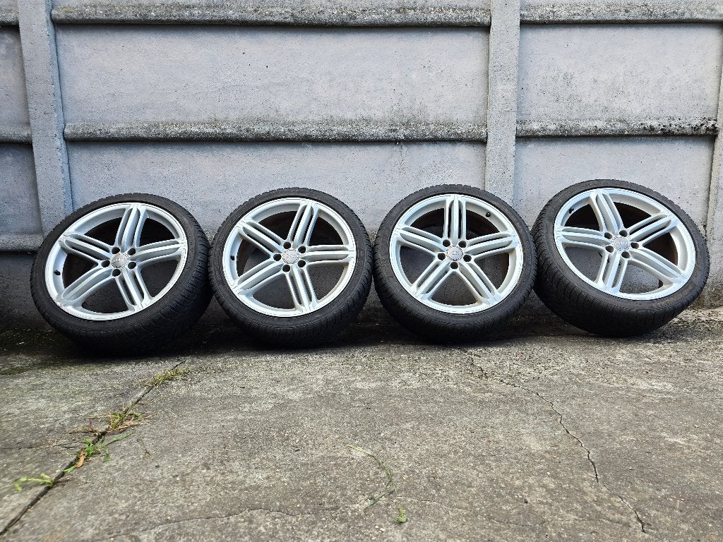 prachtige 20'' AUDI RS6 velgen A6 5x112 ET 45 + winterbanden, Ophalen, Gebruikt, 255 mm, Banden en Velgen