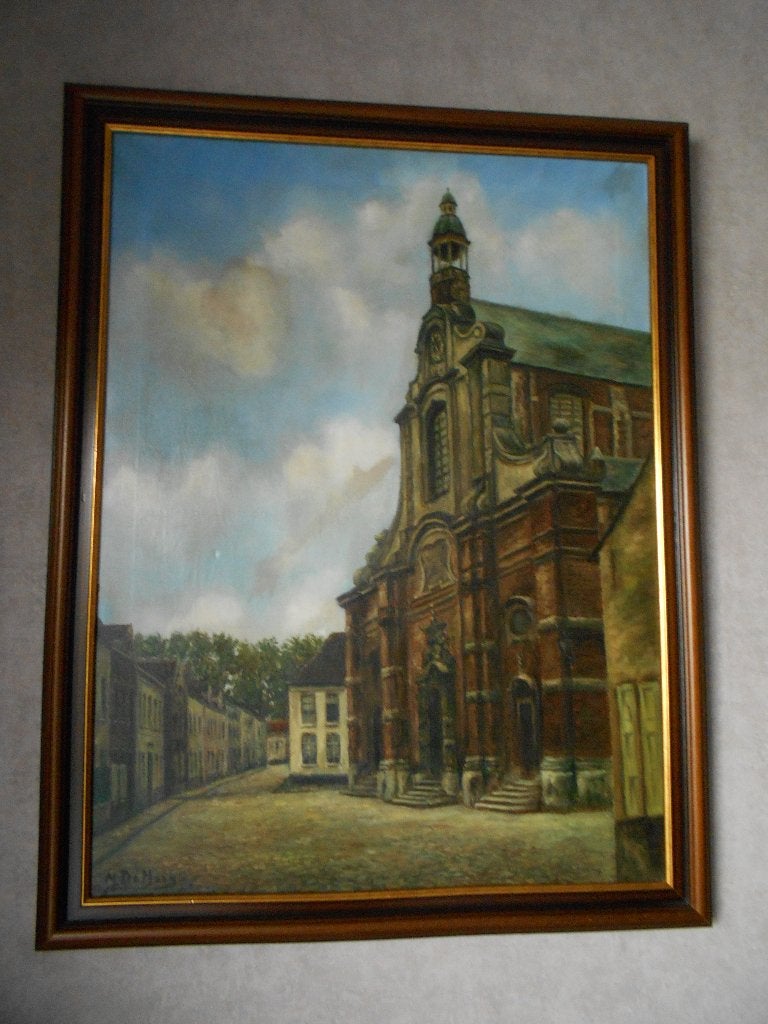 SCHILDERIJ HET BEGIJNHOF, Antiek en Kunst, Doek, Ophalen of Verzenden, Olieverf, Klassiek