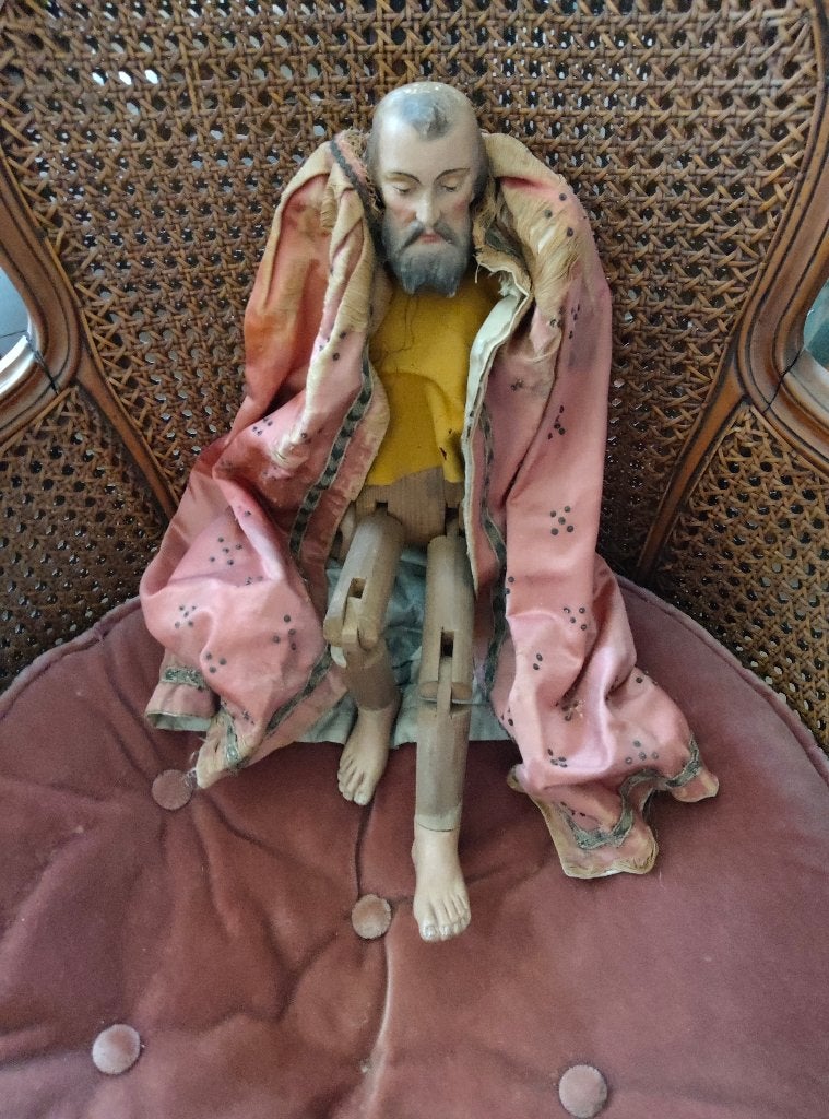 Uitzonderlijk Santo Saint Joseph Gearticuleerd Houtsnijwerk, Antiek en Kunst, Antiek | Religieuze voorwerpen, Ophalen of Verzenden