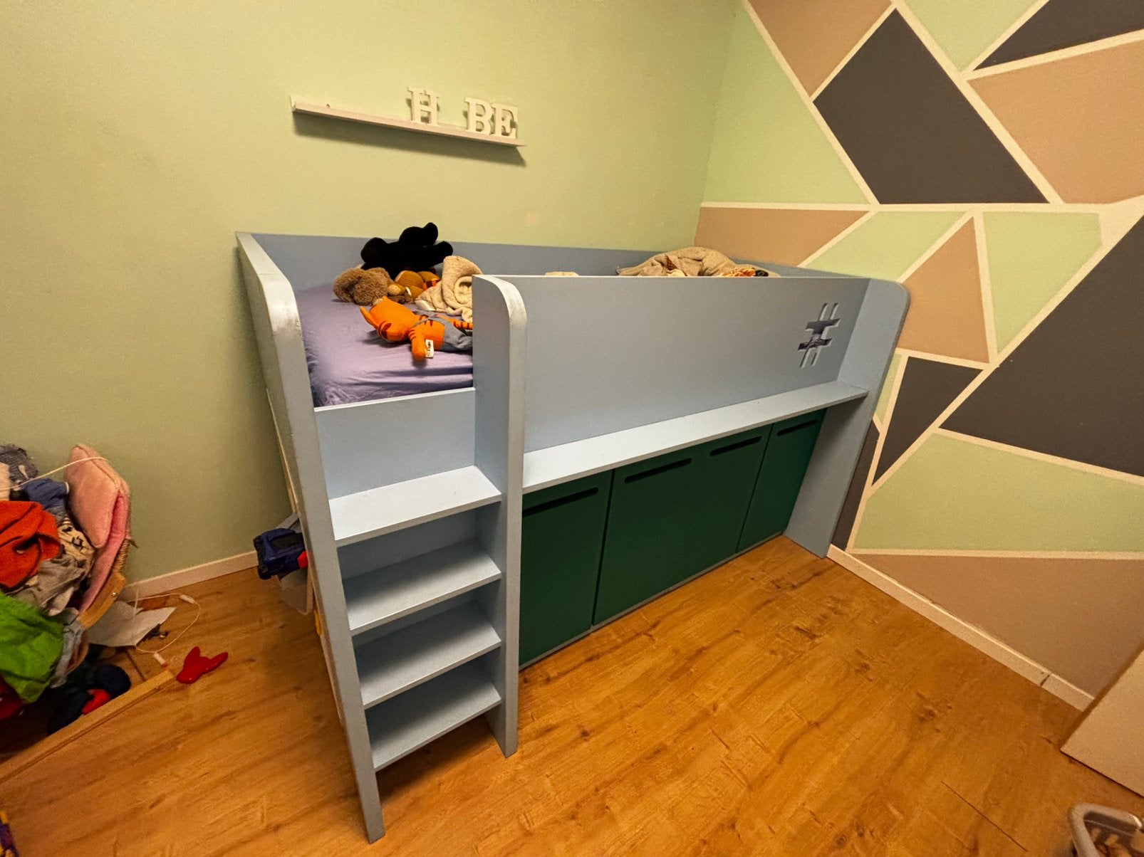 Hoogslaper met matras, Kinderen en Baby's, Kinderkamer | Stapelbedden en Hoogslapers, Ophalen, Zo goed als nieuw, Hoogslaper