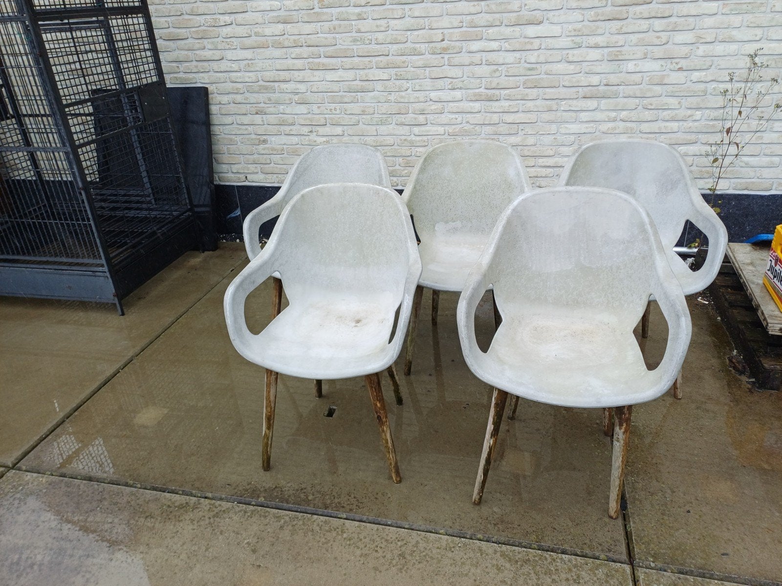 Gratis af te halen, 5 kuipstoelen, Tuin en Terras, Tuinstoelen, Ophalen