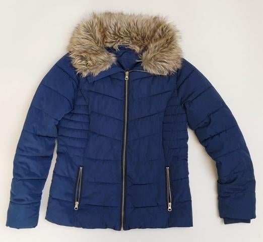 Veste / parka d’hiver bleue Here+There — taille 170, Garçon ou Fille, Enlèvement ou Envoi, Comme neuf, HERE & THERE
