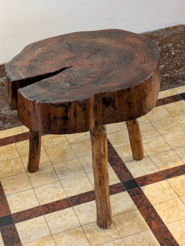 Table d'appoint rustique / Tabouret artisanal, Enlèvement, Comme neuf, Bois