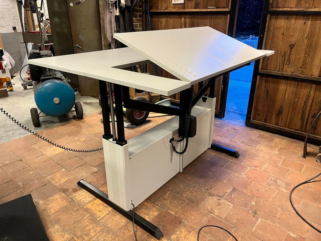 Standing desk tekenaarstafel 3-voudig verstelbaar, Enlèvement, Comme neuf, 150 à 170 cm