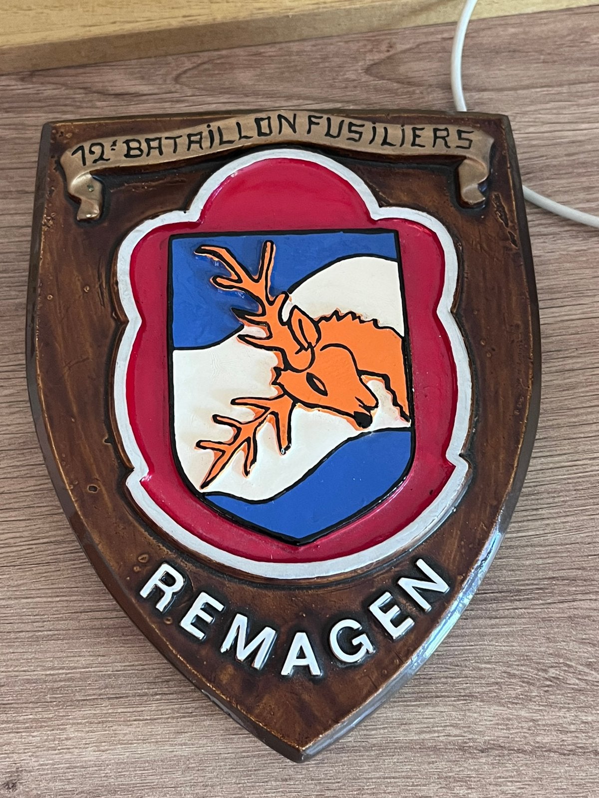 Armée belge ABBL crest platre 12eme bataillon fusiliers, Enlèvement ou Envoi