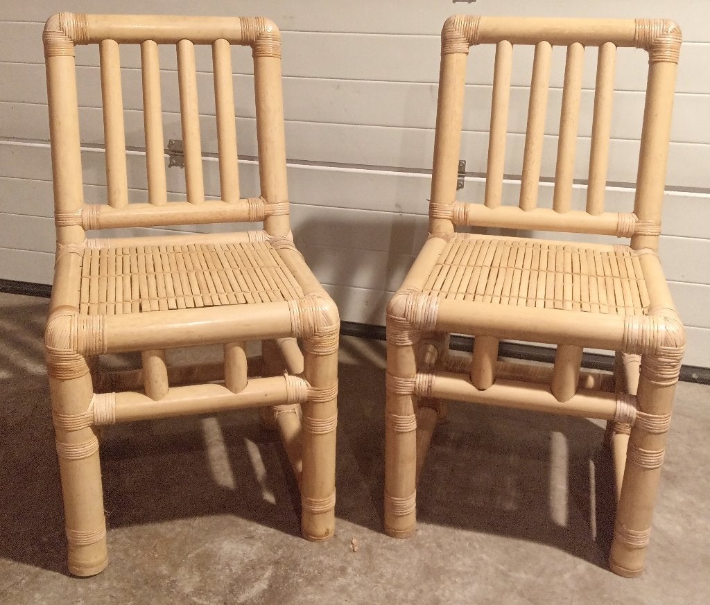 2 stevige stoelen in bamboo, Ophalen, Overige materialen, Twee, Overige kleuren