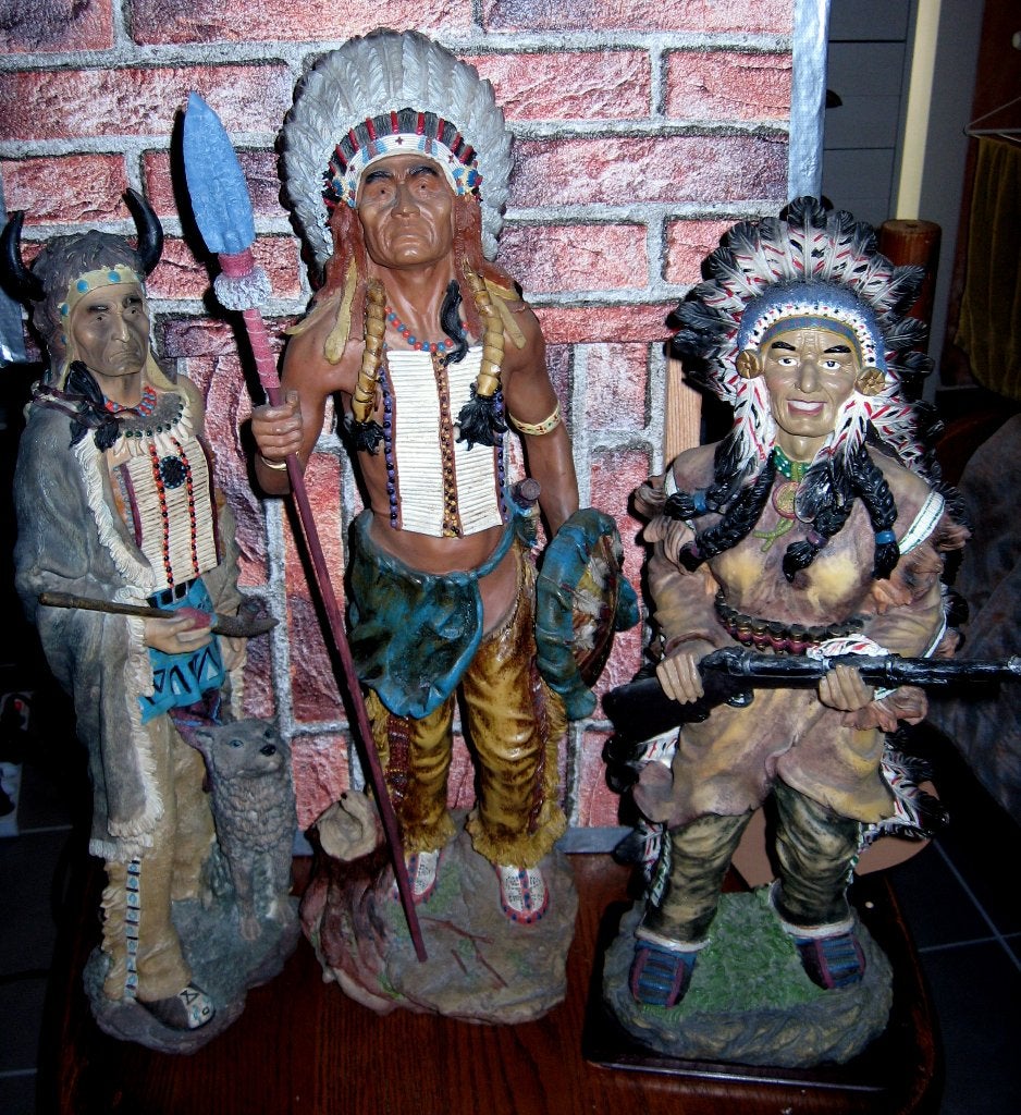 decoration 3 grandes statues d'indien., Enlèvement, Comme neuf, Humain