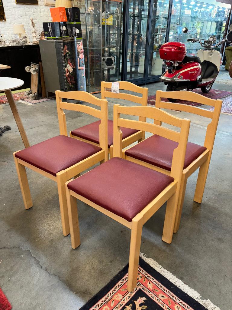 4 chaises vintage style Danois bicolore, Ophalen of Verzenden