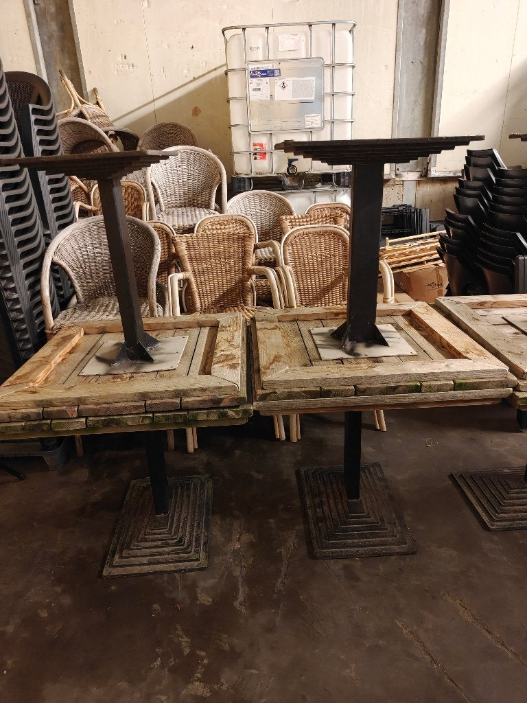 Terras tafels en stoelen, Ophalen, Gebruikt, Vierkant, Overige materialen