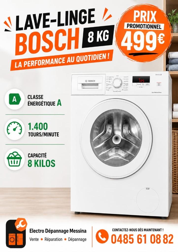 Lave linge bosch, Chargeur frontal, Enlèvement, 8 à 10 kg, Neuf