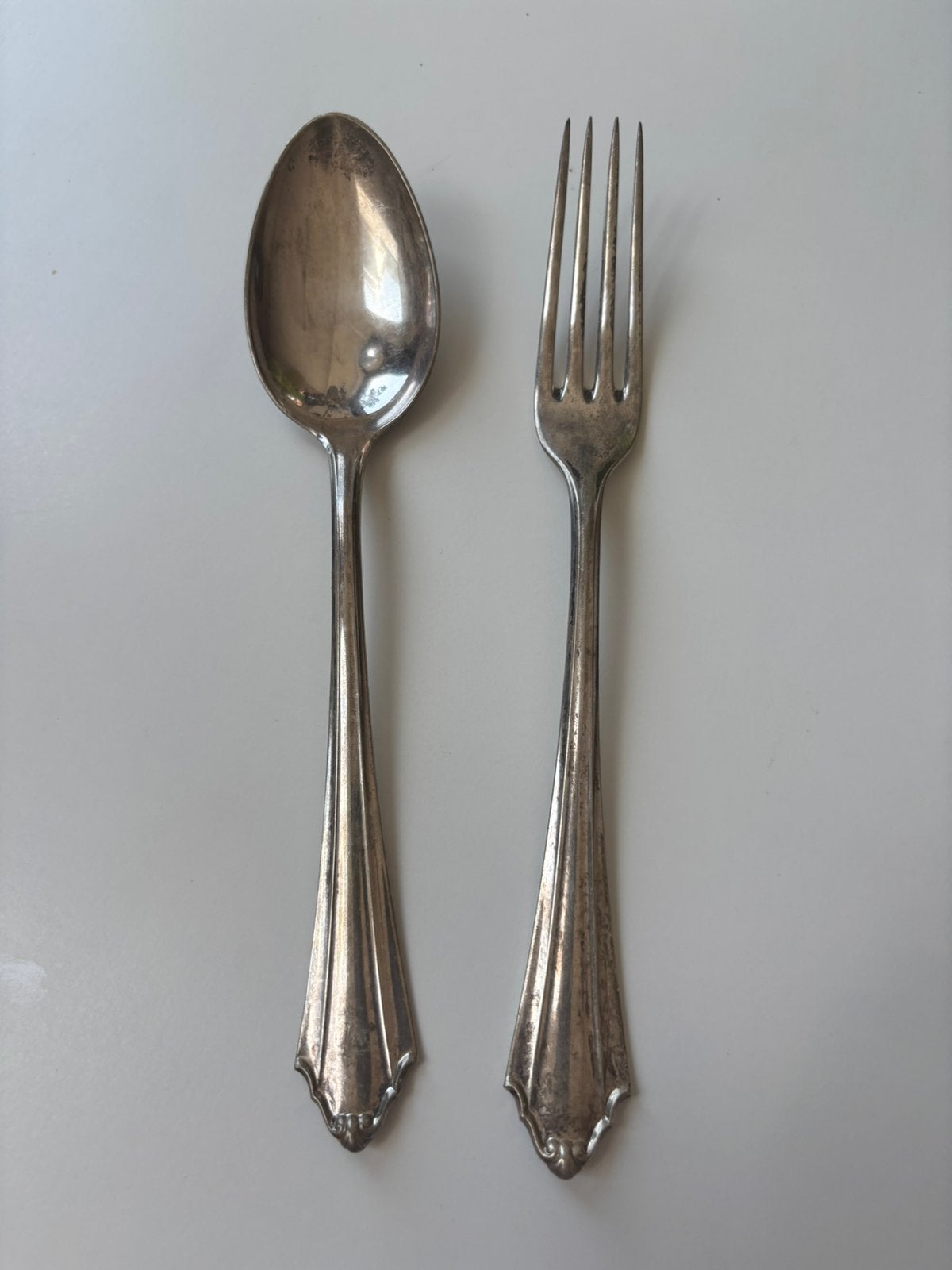 Set lepel en vork van massief zilver Wilkens & Söhne Bremen, Antiek en Kunst, Ophalen of Verzenden