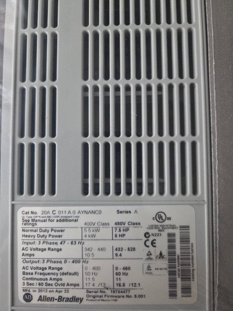 Lot de 2 variateur de fréquence 5.5kw 3x400v, Bricolage & Construction, Enlèvement, Comme neuf, Autres marques, Variateur