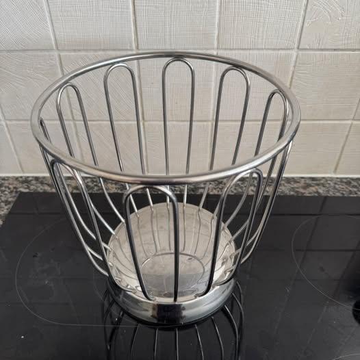 Inox Alessi fruitmand, Overige materialen, Gebruikt, Ophalen of Verzenden, Schaal of Schalen