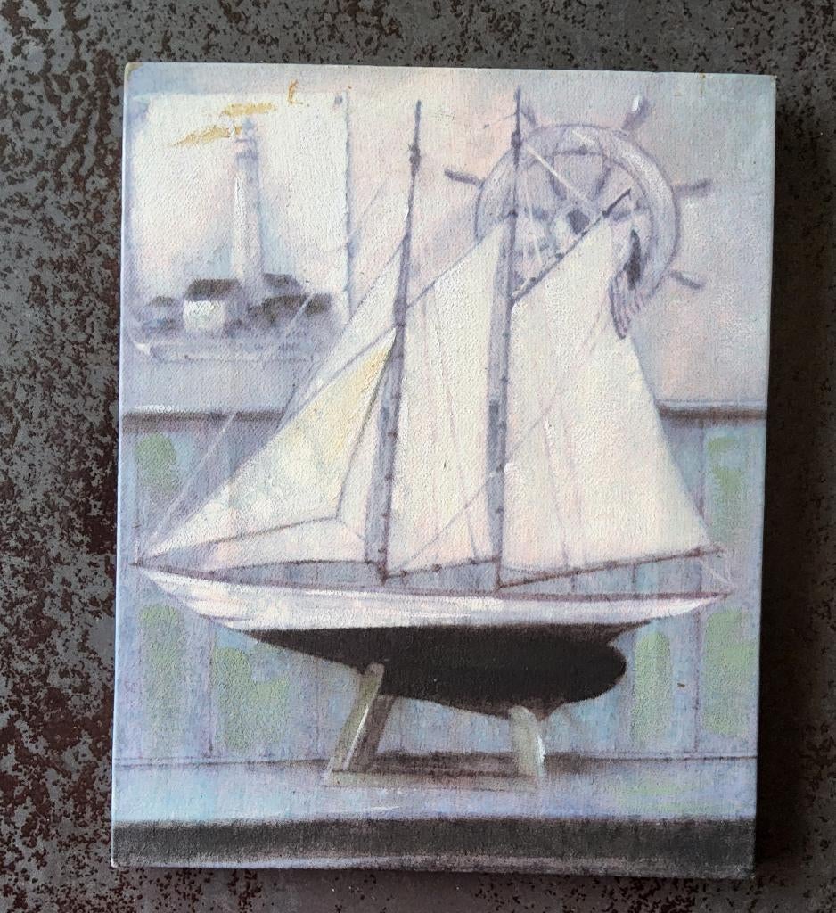 3 schilderijtjes zeilboot, Antiek en Kunst, Kunst | Schilderijen | Klassiek, Ophalen of Verzenden