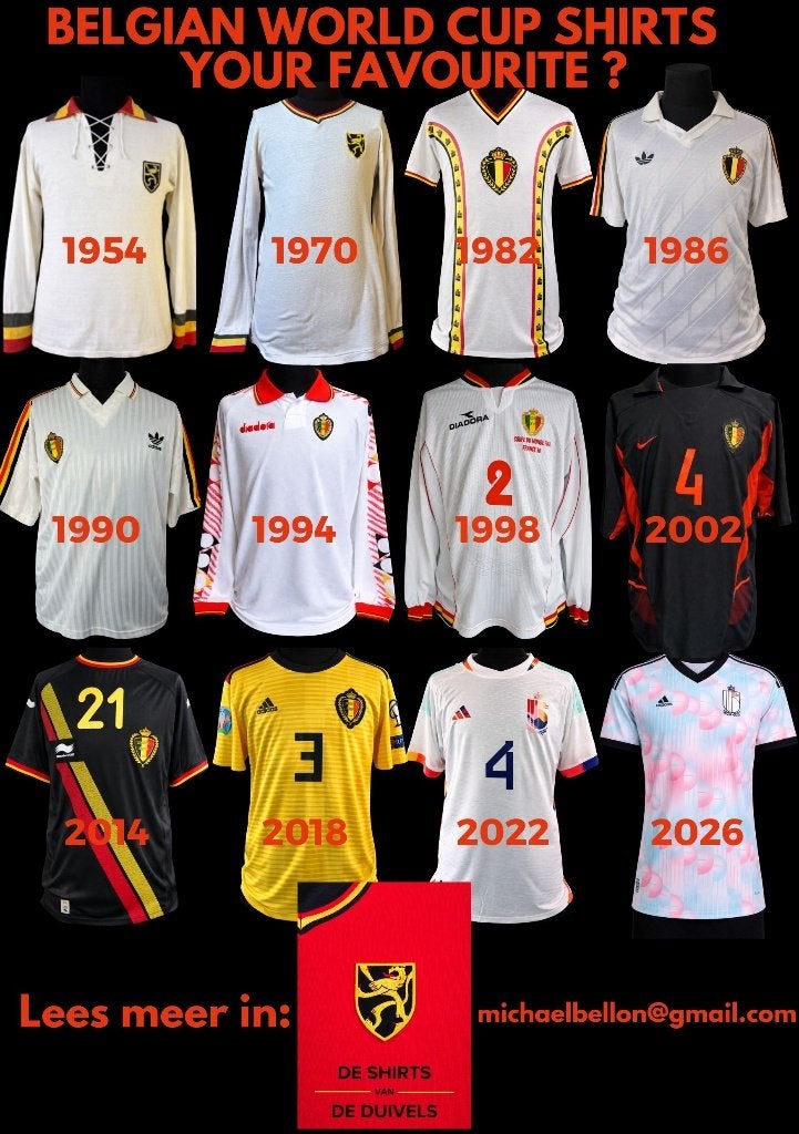 Livre photo avec tous les maillots portés des Diables Rouges, Enlèvement ou Envoi, Neuf, Livre ou Revue