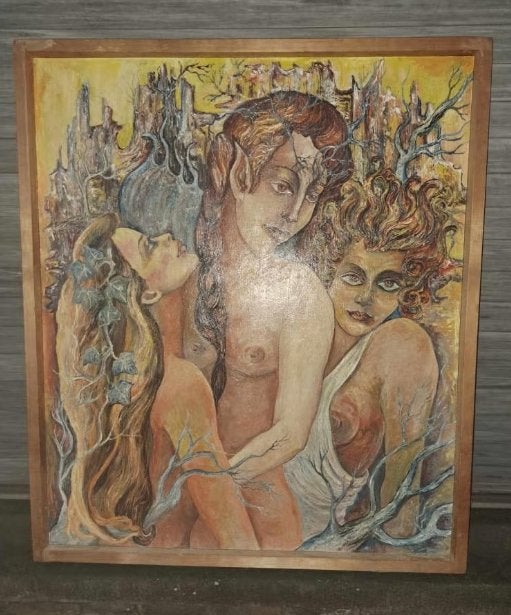 Huile sur panneau de solange latteur, Enlèvement ou Envoi, Panneau