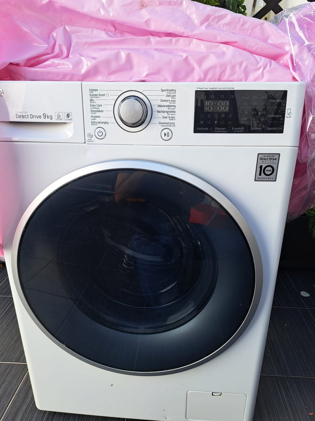 Lg wasmachine 9kg, 8 tot 10 kg, Ophalen, Gebruikt