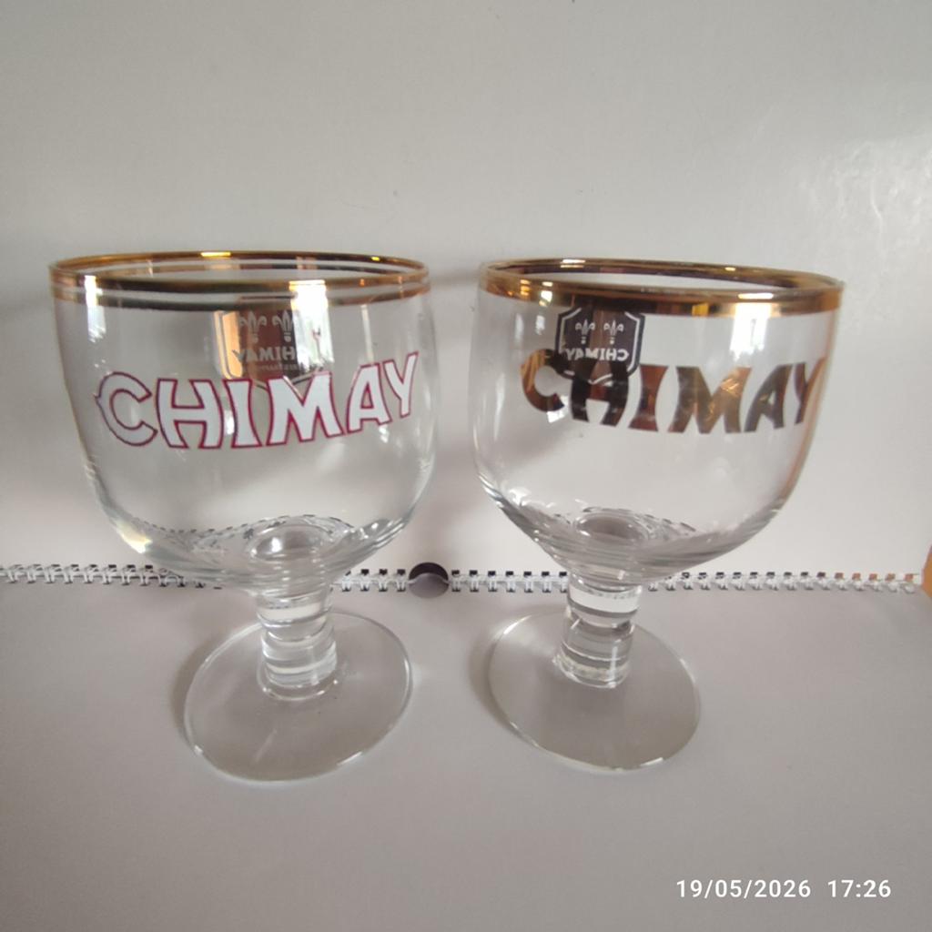 2 verres CHIMAY DORÉ ., Collections, Enlèvement, Utilisé, Verre à bière
