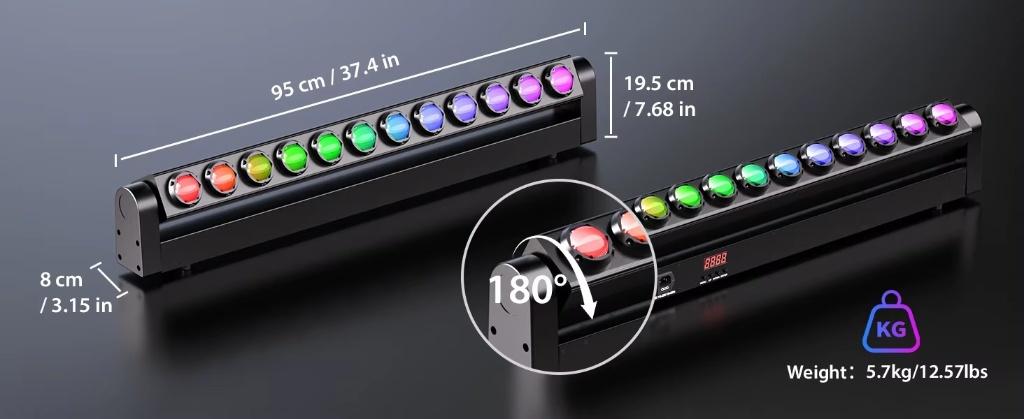 Nieuwe First Class 12 x 50W Rgbw Led Moving Bar, Audio, Tv en Foto, Karaoke-apparatuur, Nieuw, Complete set, Ophalen of Verzenden