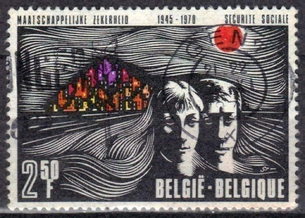 Belgique 1970 - Yvert/OBP 1555 - Sécurité sociale (ST), Timbres & Monnaies, Timbres | Europe | Belgique, Envoi, Affranchi, Oblitéré