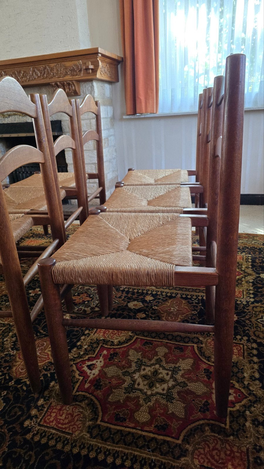 houten stoelen met rotan zitting, Ophalen