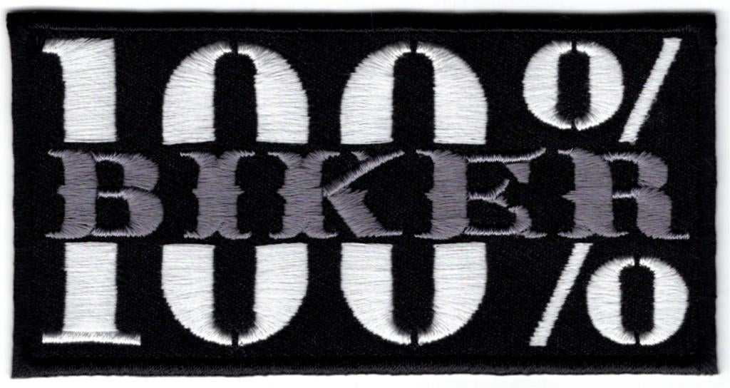 100% Biker stoffen opstrijk patch embleem, Motoren, Verzenden