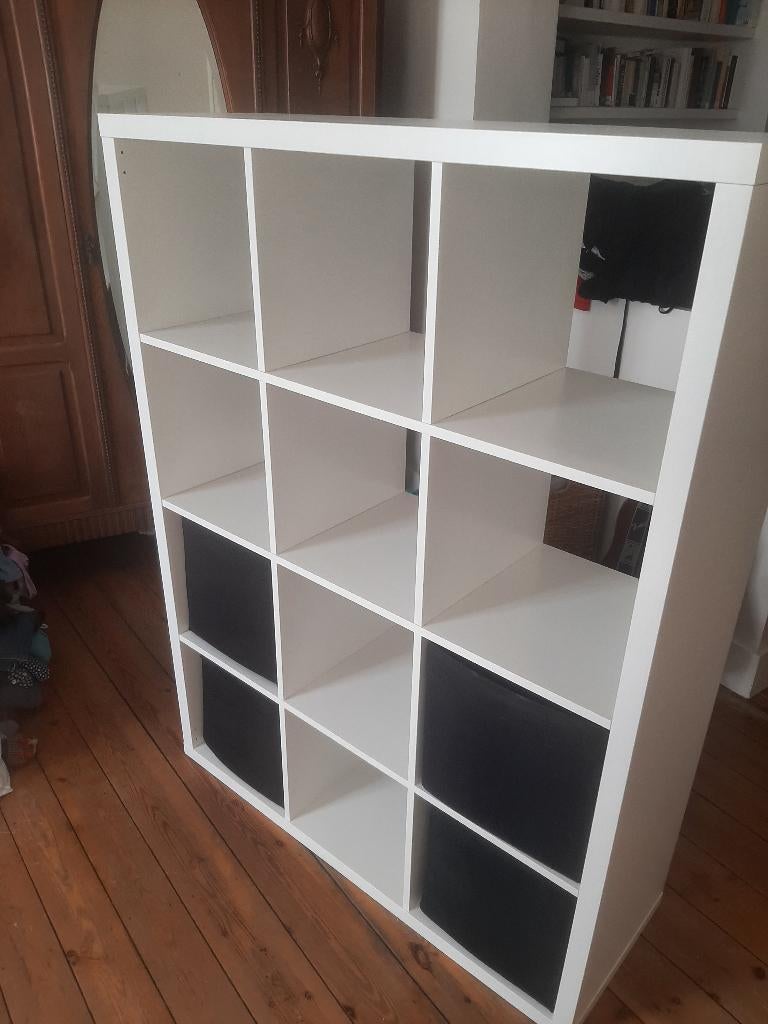 meuble Kallax avec boîtes de rangement, 25 à 50 cm, Utilisé, 100 à 150 cm, Kallax