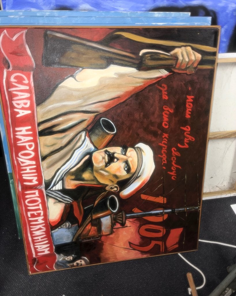 RUSSISCH PROPAGANDA SCHILDERIJ, Ophalen, Origineel werk