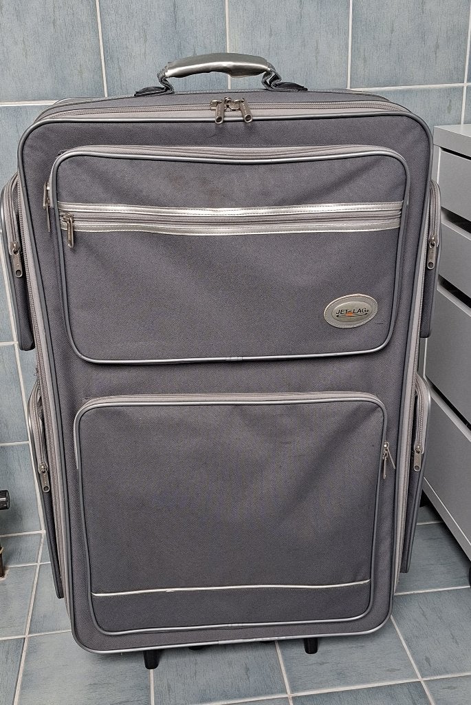 Grijze valise op wielen, merk „JET LAG”, Ophalen, Zo goed als nieuw, Grijs, Overige materialen