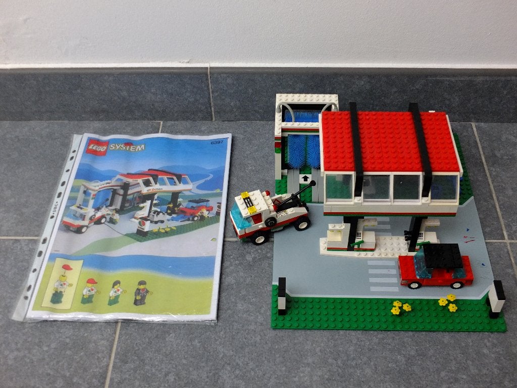 Lego 6397 - Pompe à essence Octan (Gas N' Wash Express) 1992, Enfants & Bébés, Jouets | Duplo & Lego, Enlèvement ou Envoi, Lego