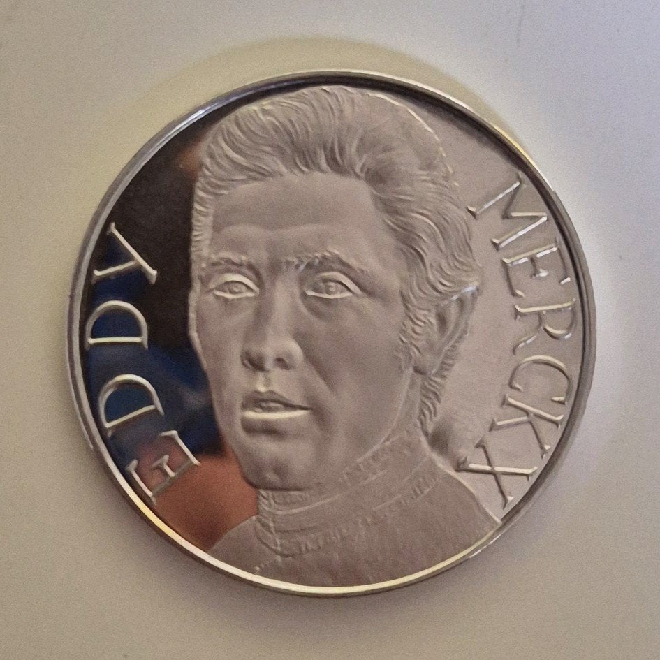 Zilveren penning van Eddy Merckx uit 1990, Ophalen, Zilver, Losse munt, Zilver