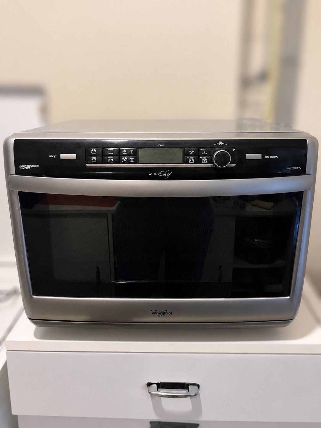 Whirlpool Jet Chef – Micro-ondes combiné, Electroménager, Micro-ondes, Utilisé, À Poser, Croustillant, Gril, Air chaud, Plaque tournante