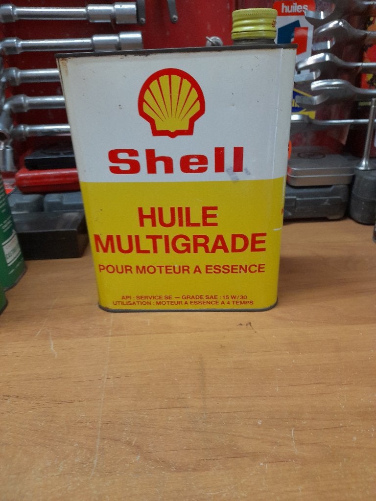 oud multigrade benzineolieblik met lege huls, Verzenden, Gebruikt, Overige typen