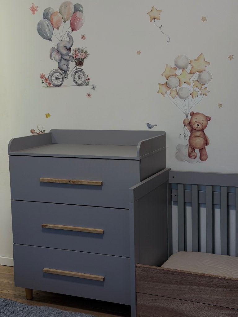 Commode 85x50 — grijs + hout — nette staat, 90 à 105 cm, Enlèvement, Utilisé, 75 à 100 cm